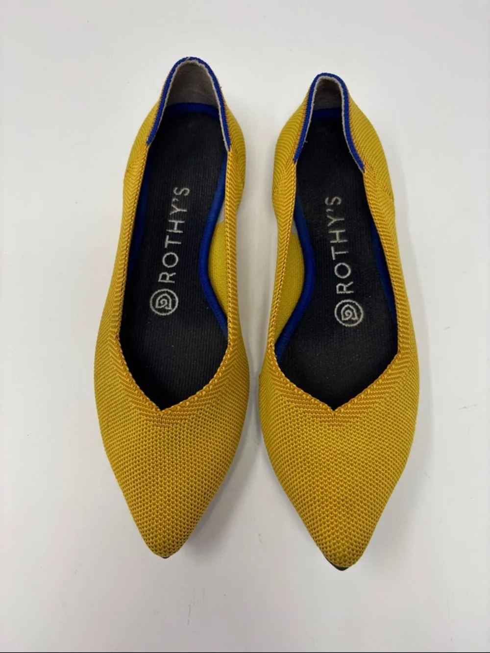 Rothy's Pointed Knit Flat in Mustard 7‎ W7